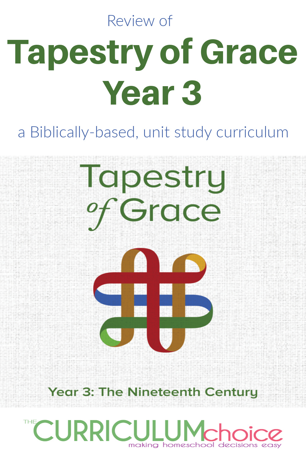 Tapestry of Grace Year 3 is part of a four year Christian, classical, Charlotte Mason unit study curriculum that covers multiple subjects. A review from The Curriculum Choice.
