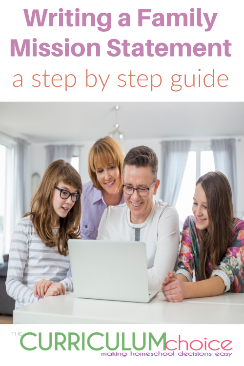 Here is a step by step guide to Writing a Family Mission Statement. It can be as simple as or as detailed as your family would like!