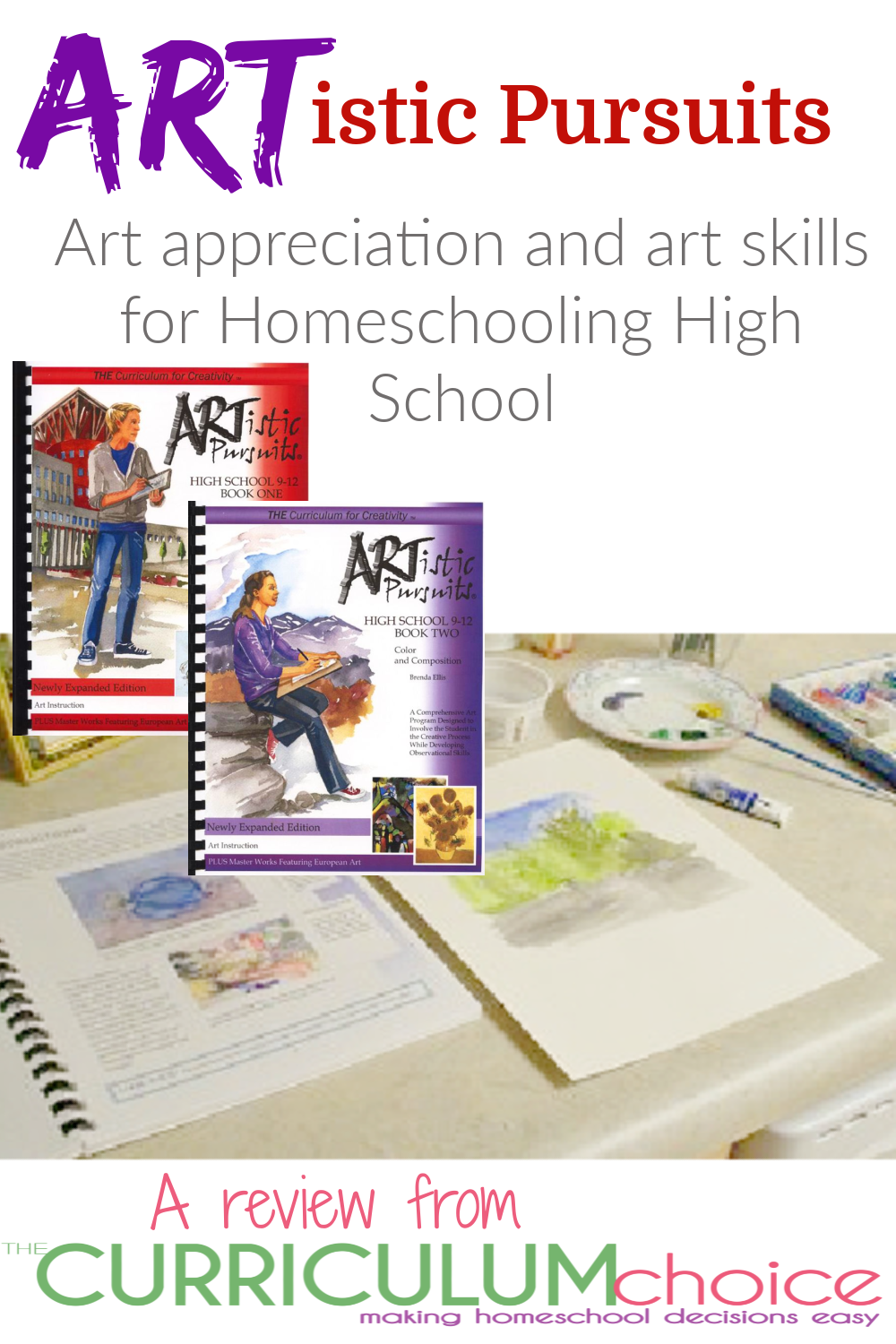 ARTistic Pursuits High School Level is a two book art appreciation and art skills course for high schoolers. Each book can be used as a full credit of art for high school. A review from The Curriculum Choice.