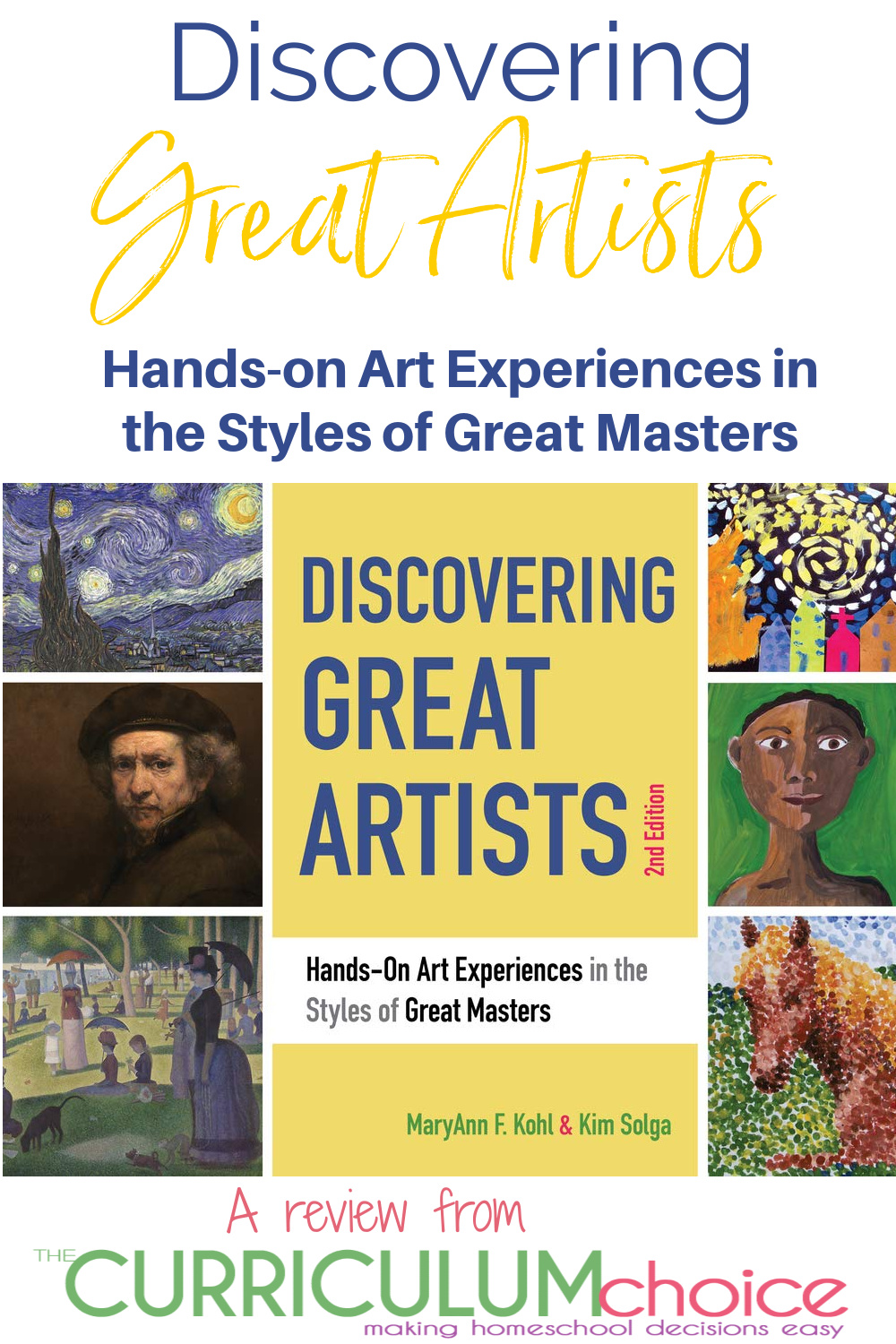 Discovering Great Artists is a book that makes art appreciation fun and easy. With over 60 artists and projects to choose from!