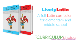 LivelyLatin is an elementary to early middle school Latin program that includes grammar lessons, Latin vocab, and Roman history study! A total curriculum that is vibrant, varied and interesting!