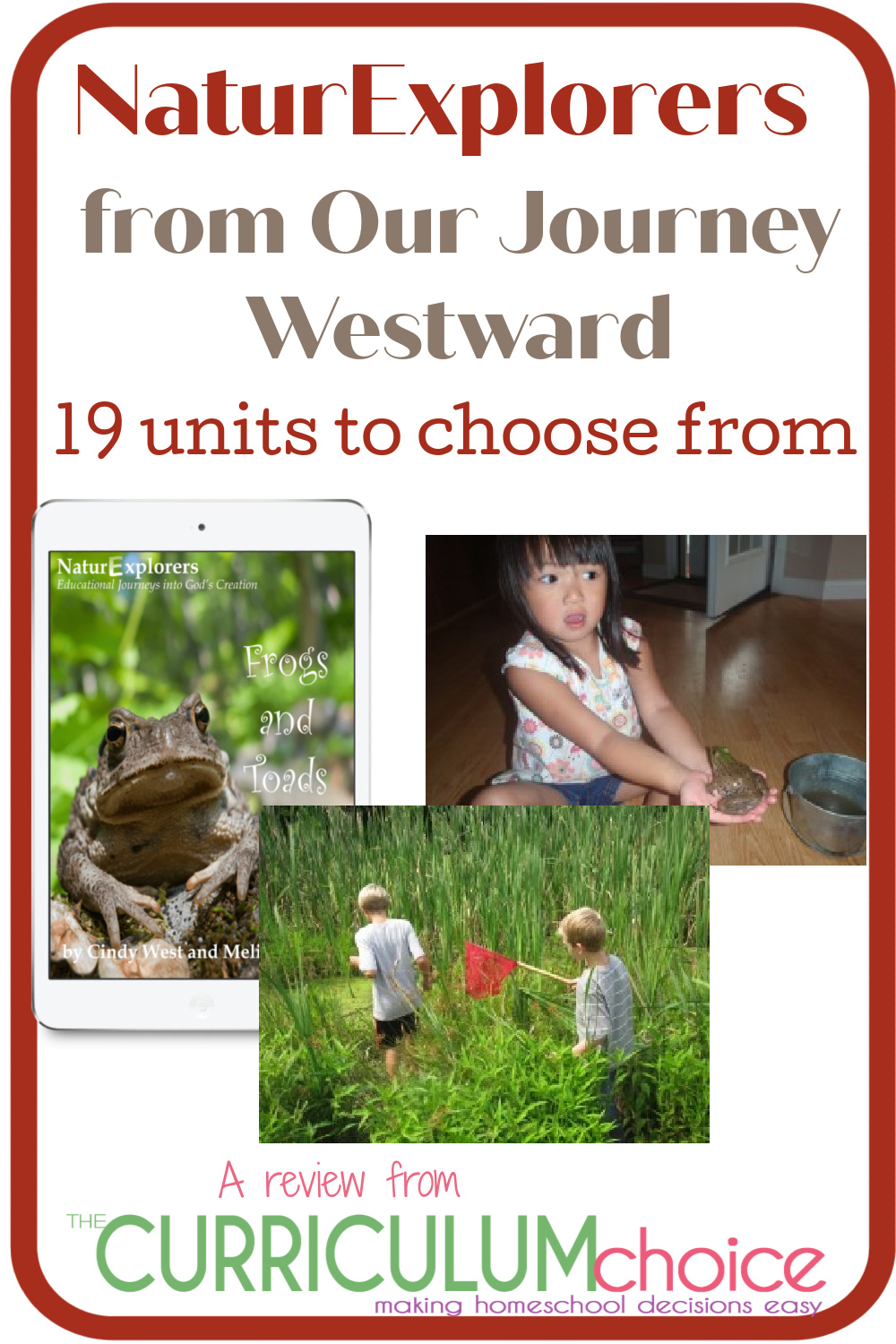 NaturExplorers from Our Journey Westward are unit studies that will give you encouragement and ideas for getting outside with your children. With 19 to choose from there is sure to be something your kids will love learning about! A review from The Curriculum Choice.