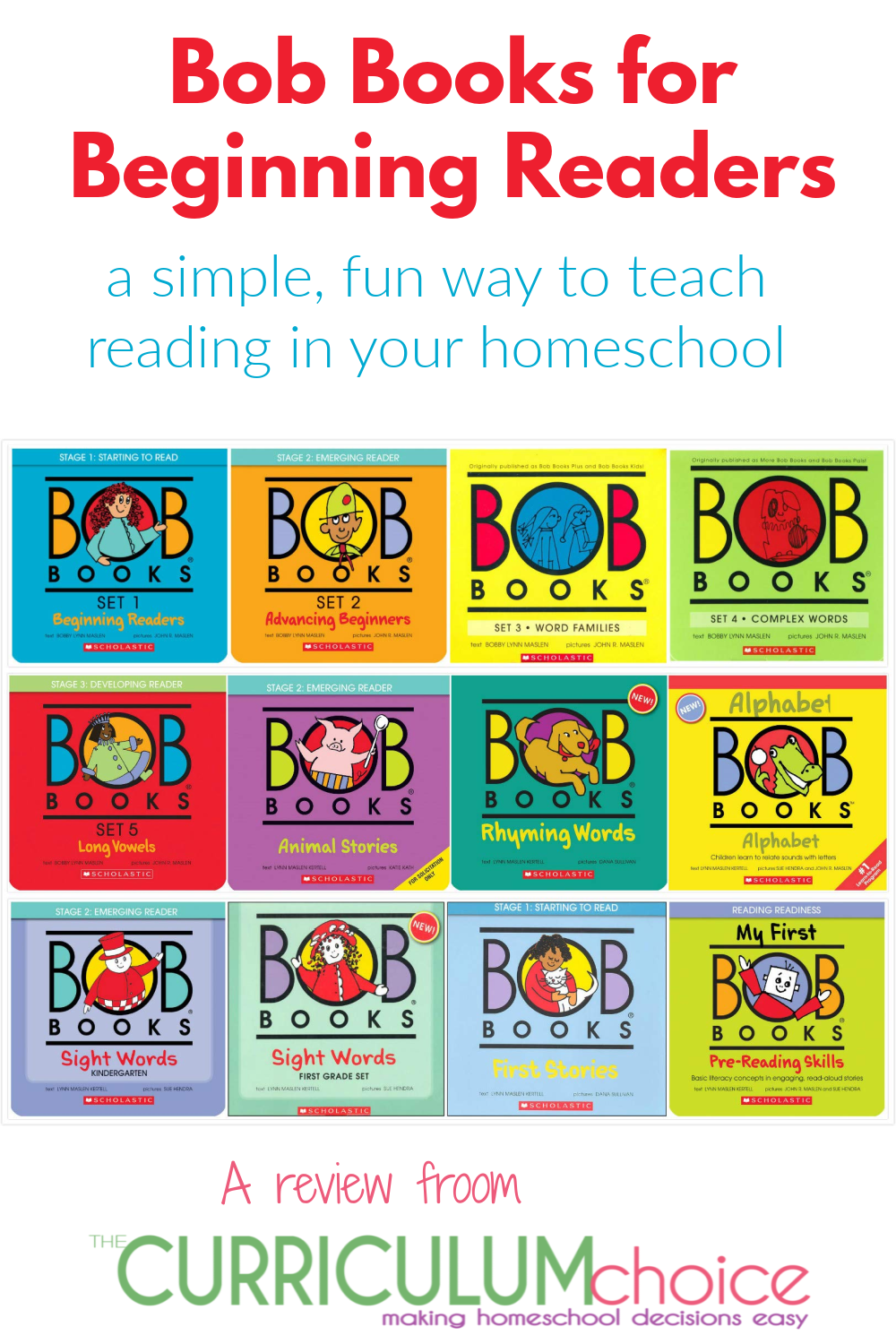 Bob Books first reader series is designed to make helping your child learn to read simple and straightforward, with short words and simple phonics. A review from The Curriculum Choice