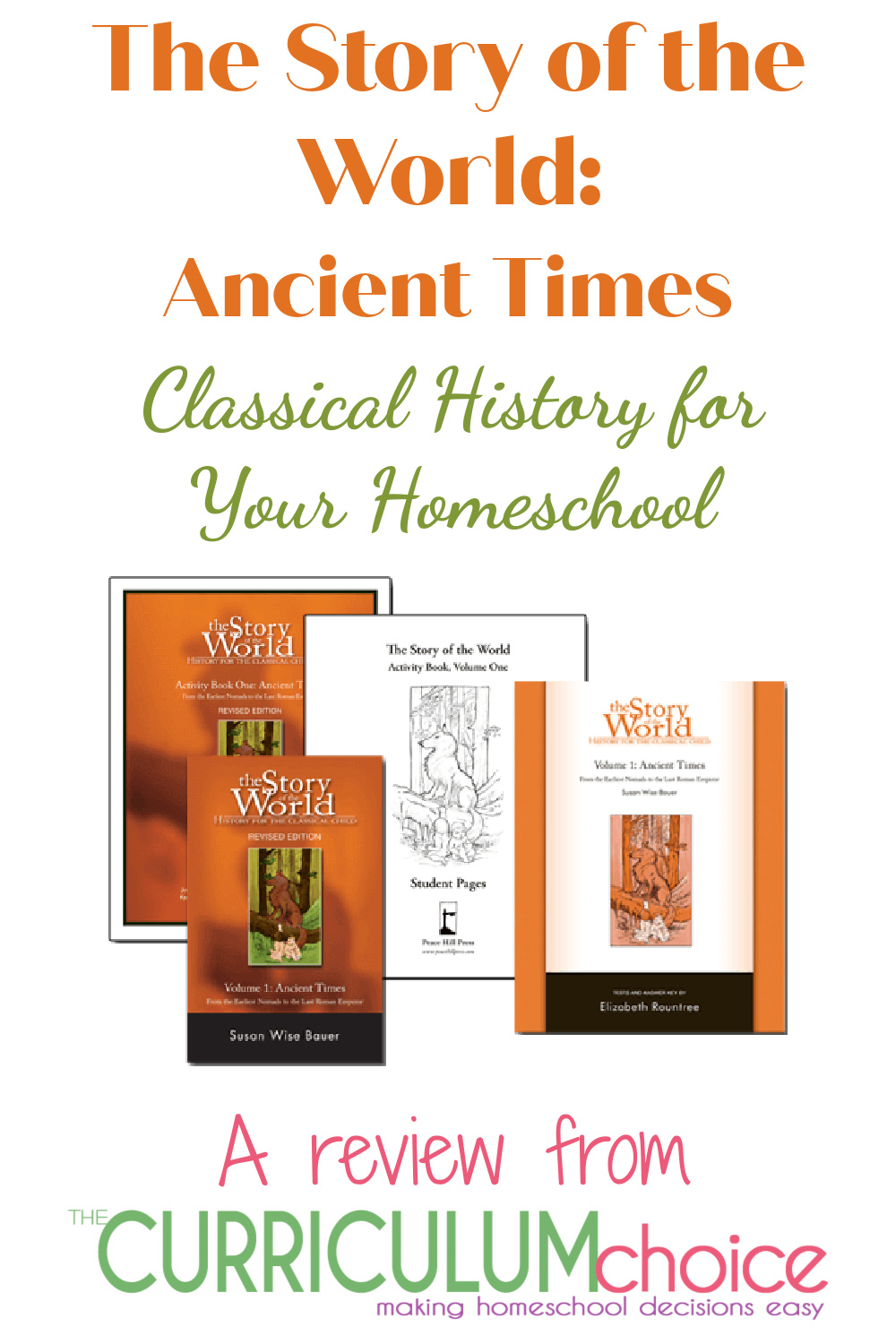 The Story of the World Ancient Times is the first in a 4 book classical education history series for homeschooling.  A review from The Curriculum Choice.