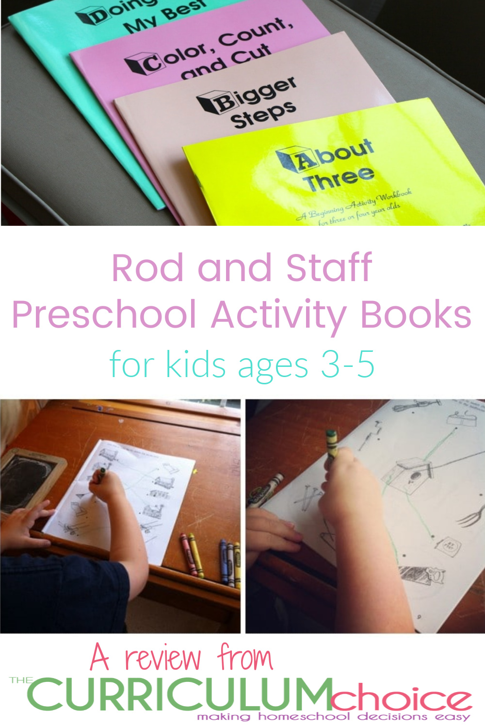 Rod and Staff Preschool Activity Books for kids ages 3-5 help build a good scholastic foundation for the preschool child. A review from The Curriculum Choice