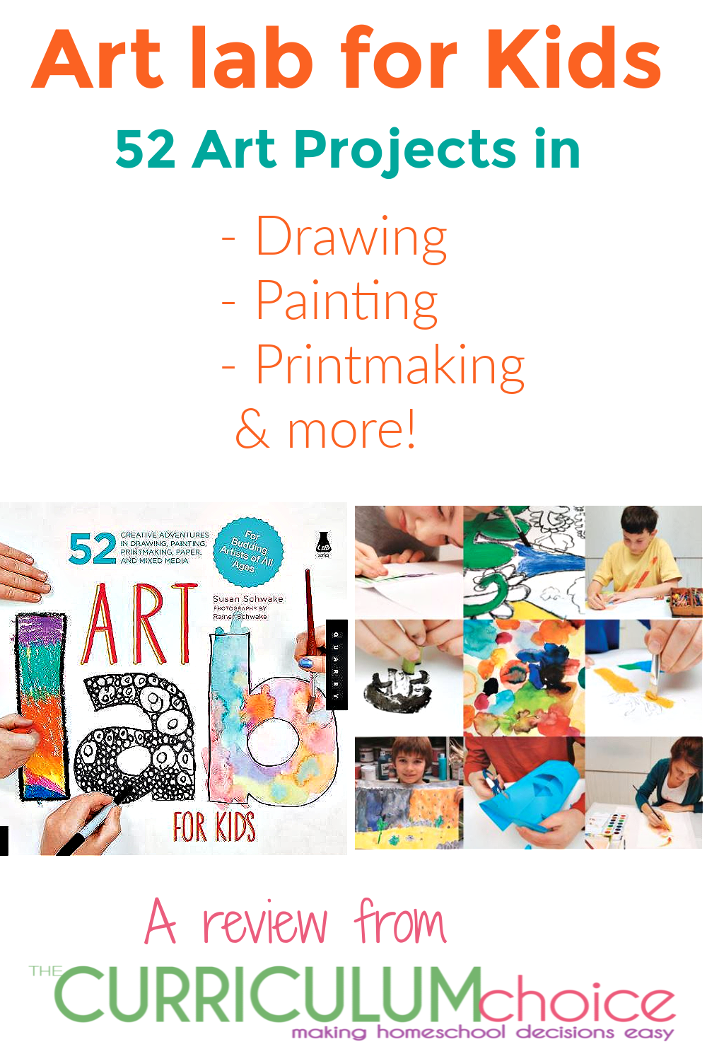 Art Lab for Kids offers you 52 fun and interesting art projects for your homeschool with little preparation and excellent results. Drawing, painting, printmaking and more! A review from The Curriculum Choice