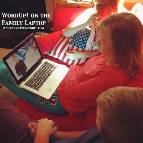 Watching WordUp! on the laptop