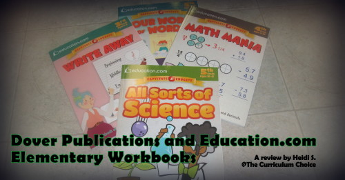 Dover Publications and Education.com Elementary Workbooks for Homeschool