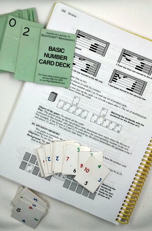 math cards and book