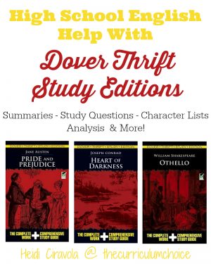 High School English Help With Dover Thrift Study Editions from Heidi Ciravola at The Curriculum Choice