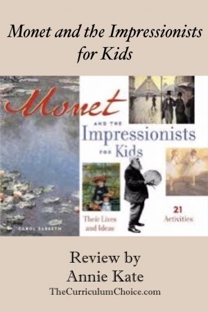 Monet and the Impressionists for Kids by Carol Sabbeth is a brief introduction to the artists themselves, their paintings, and the world of the Impressionists.