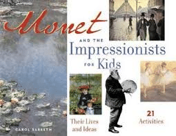 Monet and the Impressionists for Kids by Carol Sabbeth is a brief introduction to the artists themselves, their paintings, and the world of the Impressionists.