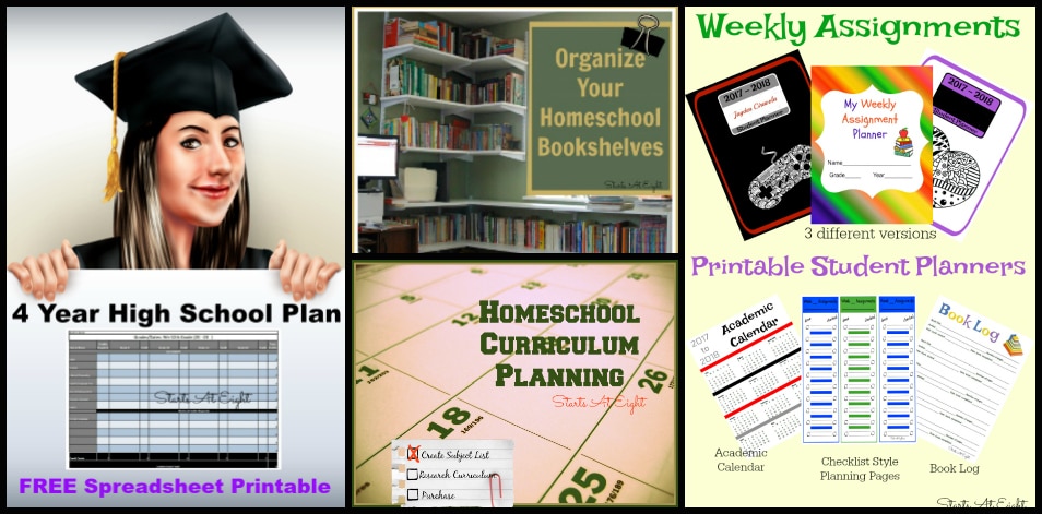 Homeschool Organization from Starts At Eight at The Curriculum Choice