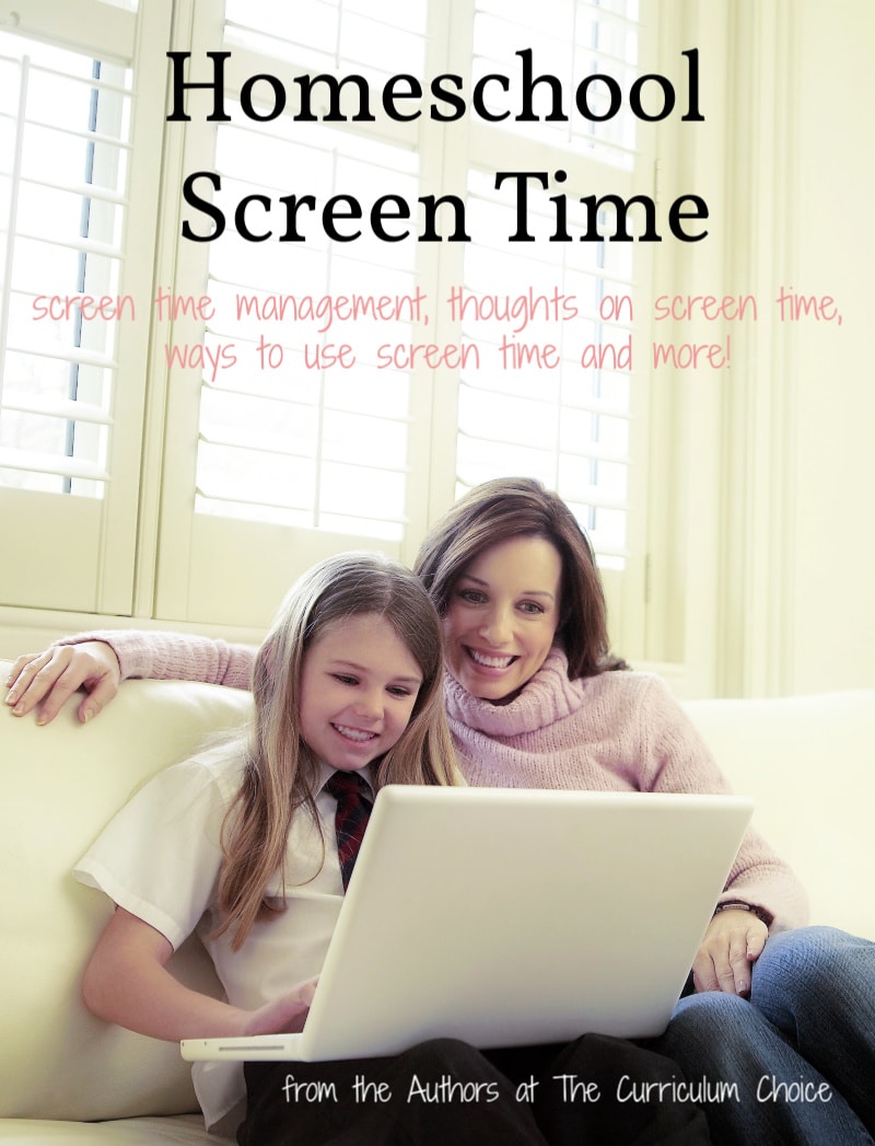 This is a collection of homeschool screen time ideas from the authors at The Curriculum Choice. Find tips on screen time, suggestions for screen time usage and more!
