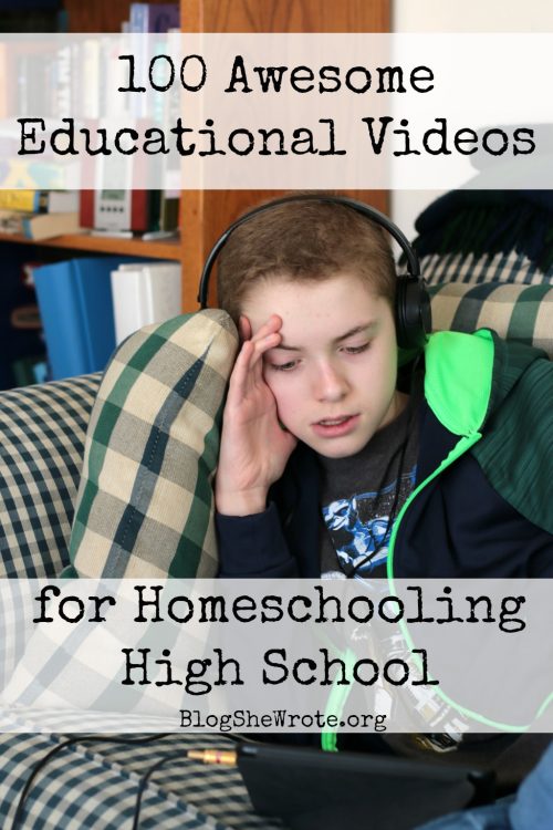 100 Awesome Educational Videos for Homeschooling High School- a teen boy sitting on a sofa watching a video on a tablet