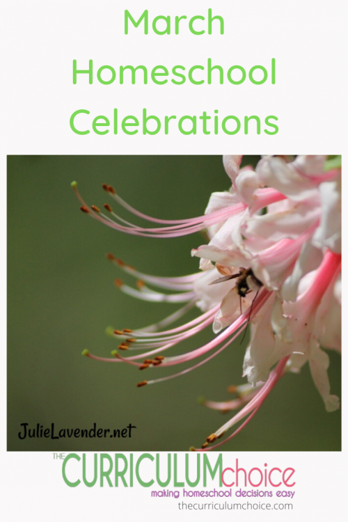 Celebrate every moment of March and don’t let the month blow past without making lots of family memories. Try some of the March homeschool celebrations below or create unique family ones of your own.