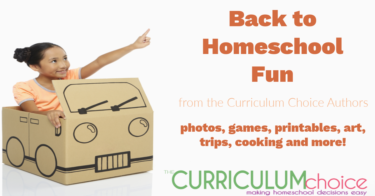 A wonderful list of back to homeschool fun ideas from here at The Curriculum Choice as well as our writer's personal blogs!