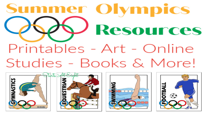 Engaging Summer Olympics Activities includes art projects, printables, books, online resources and more for learning about and engaging with the Summer Olympics. From Starts At Eight