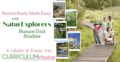 NaturExplorers Nature Unit Studies are 19 different, complete nature based science studies for 1st - 8th grades. This is a collection of review from The Curriculum Choice.