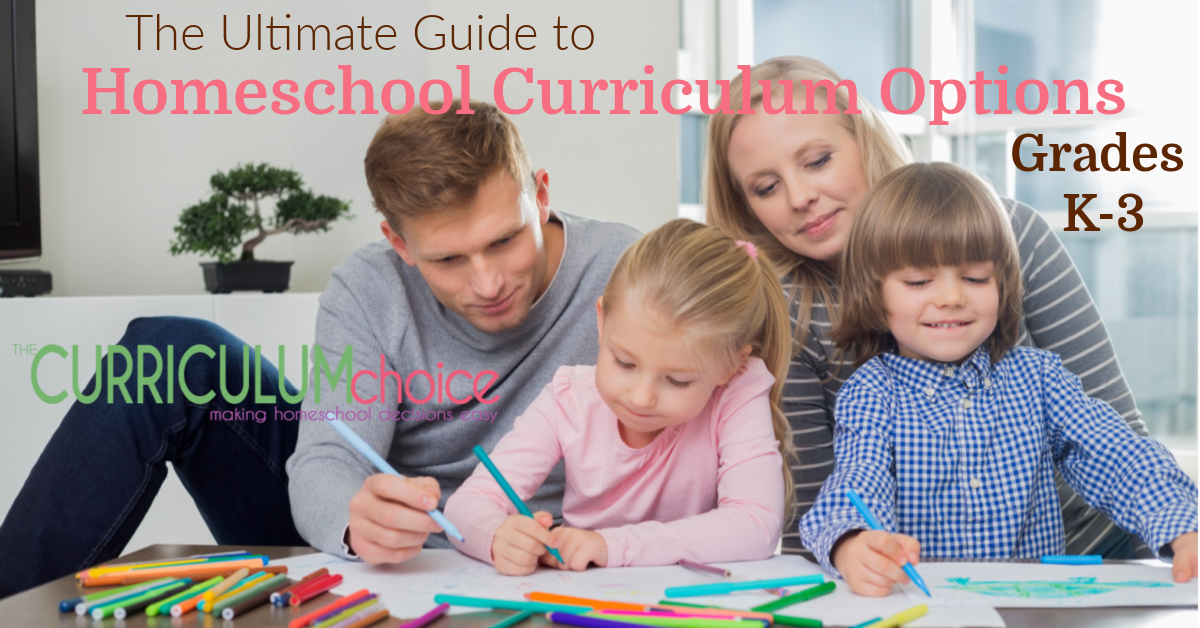 The Ultimate Guide to Homeschool Curriculum Options Grades K-3 is a comprehensive guide to homeschool curriculum for the younger elementary grades. Everything from fun hands on learning with lapbooks, to step by step help with grammar. Here you will find tons of options to choose from!
