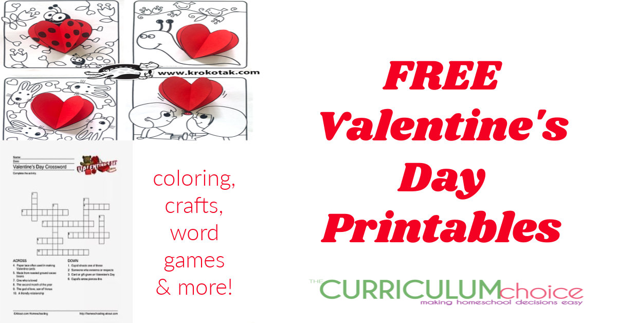 FREE Valentine's Day Printables: Coloring, crafts, word games, and more!