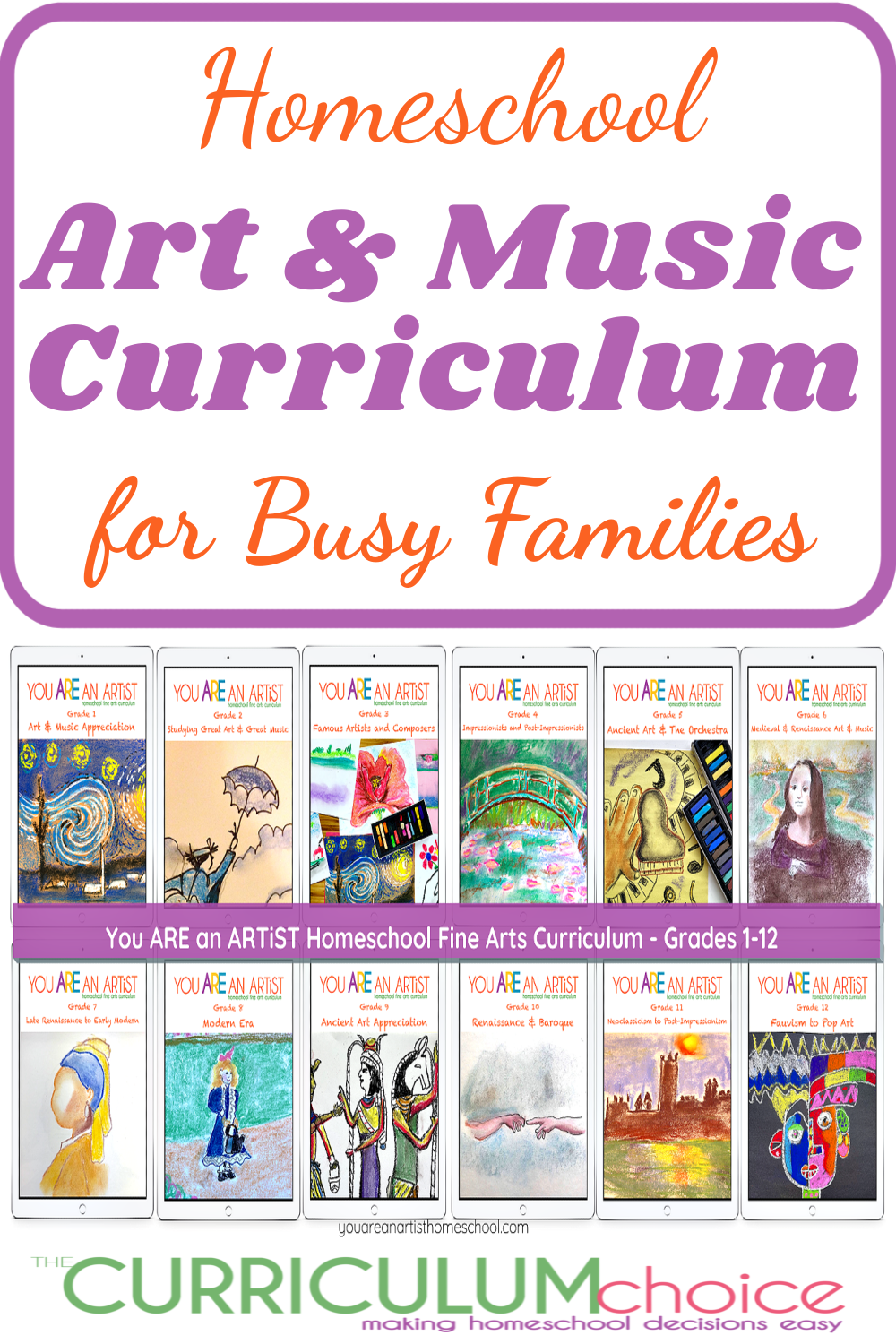 The Homeschool Art and Music Curriculum from You ARE An ARTiST organized art and music appreciation using a variety of resources so you can simply open the schedule and with little preparation you are off and learning! A review from The Curriculum Choice