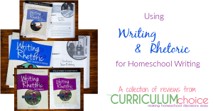 Writing & Rhetoric for Homeschool Writing is a 12 book series that teaches writing and speaking skills in a building block style. For kids in grades 3 - high school. A collection of review from The Curriculum Choice.
