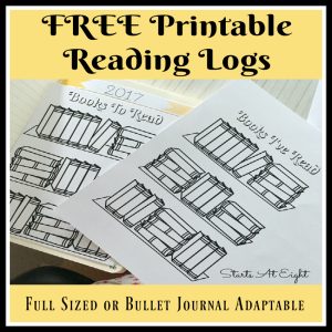 FREE Pritable Reading Logs from Starts At Eight