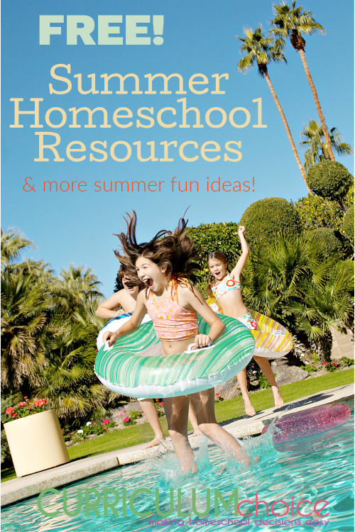 A collection of Free Summer Homeschool Resources to continue the learning and ADD new, creative & fun learning resources to your homeschool.