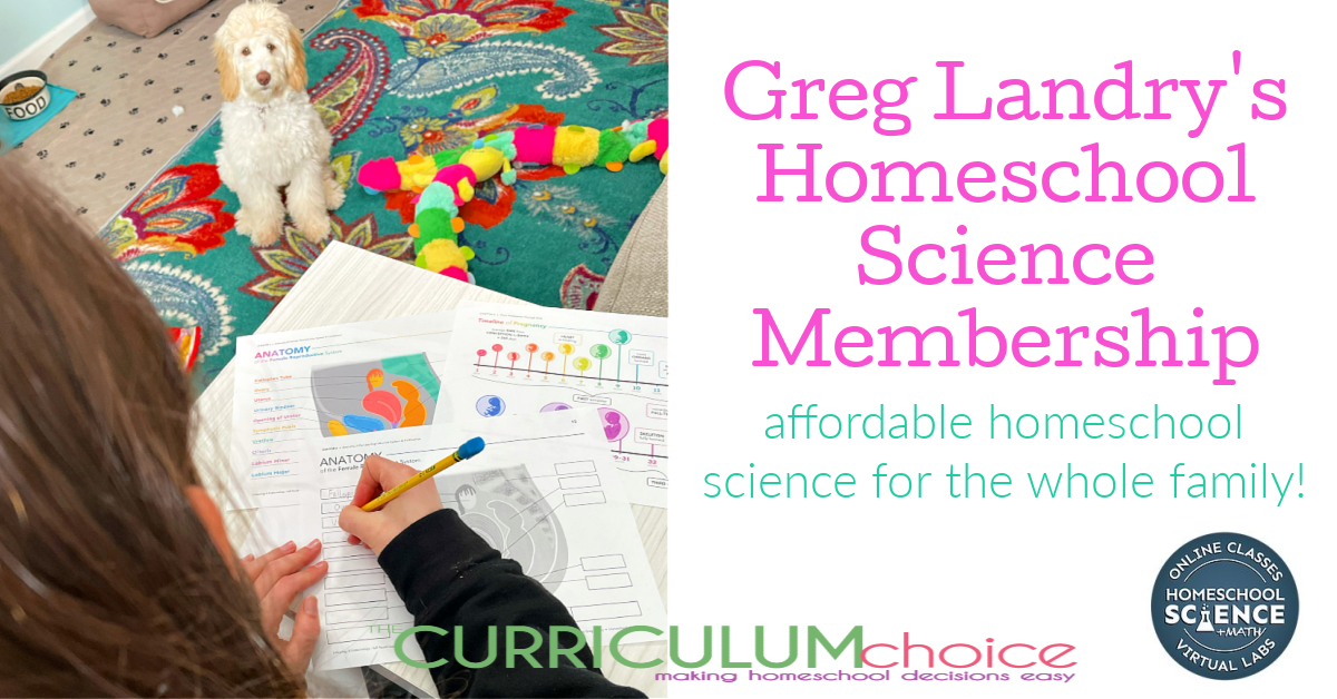 Greg Landry's Homeschool Science Membership offers live and self-paced science courses for kids in grades 4-12. A review from The Curriculum Choice